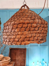 Load image into Gallery viewer, Antique French Beehive / Skep Pendant Light
