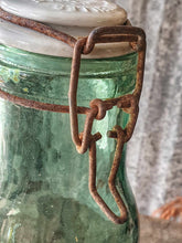 Load image into Gallery viewer, Antique L’Idéale French Canning Jar – Hand-Blown Green Glass