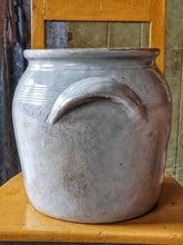 Load image into Gallery viewer, Large 19th-Century French Confit Pot – Normandy Terracotta with Greige Glaze
