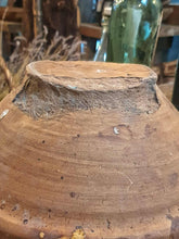 Load image into Gallery viewer, Antique French Terracotta Bowl c. 1700s - Olive Green Glazed Rustic Dairy Bowl