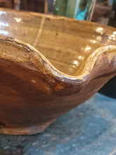 Load image into Gallery viewer, Antique French Terracotta Bowl c. 1700s - Olive Green Glazed Rustic Dairy Bowl