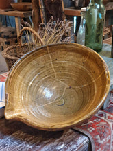 Load image into Gallery viewer, Antique French Terracotta Bowl c. 1700s - Olive Green Glazed Rustic Dairy Bowl