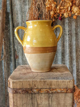 Load image into Gallery viewer, Vintage Hungarian Mustard Glaze Confit Pot – Rustic European Charm