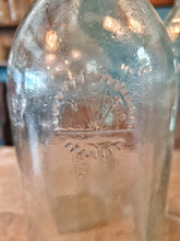 Load image into Gallery viewer, Vintage Aqua Glass Bottle Kristaly Imperial Hotel