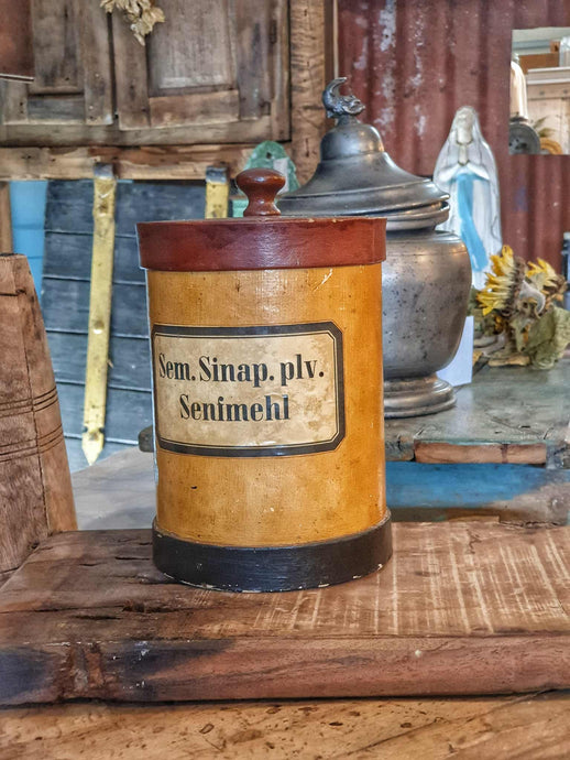 Antique German Wooden Apothecary Jar c. 1900