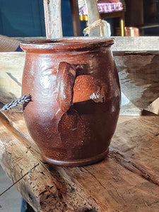 Early 19th-Century French Confit Pot - Storage Pot Primitive Farmhouse