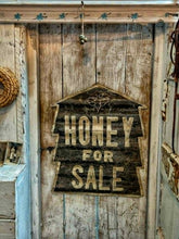 Load image into Gallery viewer, Hand Painted Folk Art "Honey For Sale" Beehive Sign