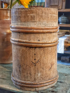 Antique Swedish Coopered Pitcher - 19th Century Rustic Wood Jug