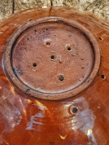 Antique French Terracotta Berry Bowl - 19th Century Colander