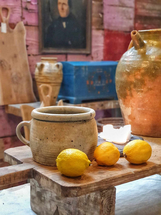 Antique Terracotta Confit Pot – French Country Kitchen Decor