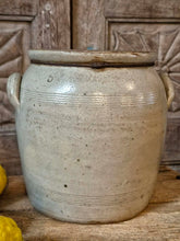 Load image into Gallery viewer, 19th Century French Cream Glazed Confit Pot with Iron Wire Repair