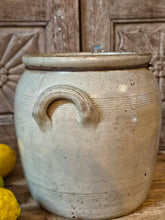Load image into Gallery viewer, 19th Century French Cream Glazed Confit Pot with Iron Wire Repair