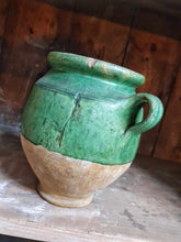 Load image into Gallery viewer, French Antique Confit pot Green Glaze