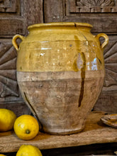 Load image into Gallery viewer, Antique 19th-Century French Confit Pot – Pale Mustard Glaze