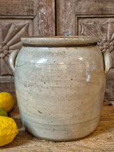 Load image into Gallery viewer, 19th Century French Cream Glazed Confit Pot with Iron Wire Repair