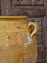 Load image into Gallery viewer, Antique 19th-Century French Confit Pot – Pale Mustard Glaze