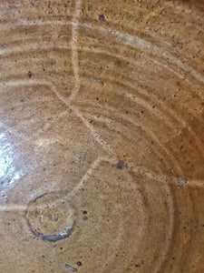 Antique French Terracotta Bowl c. 1700s - Olive Green Glazed Rustic Dairy Bowl