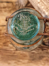 Load image into Gallery viewer, Antique La Lorraine Aqua Glass Storage Bottle - 1890s Rustic Farmhouse