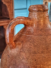 Load image into Gallery viewer, 18th Century French Salt Glazed Flagon – Rustic Terracotta Country Farmhouse Antique Pottery