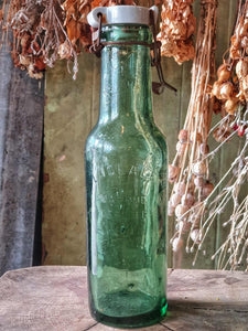 Rare Antique French L'Idéale Canning Jar c. 1880 - Tall Green Glass Cylinder Style