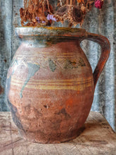 Load image into Gallery viewer, Antique Hungarian  Farmhouse Terracotta Jug - Rustic Pitcher