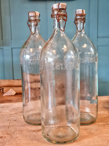Vintage Aqua Glass Bottle Kristaly Imperial Hotel