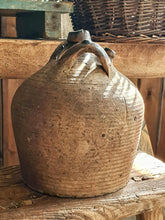 Load image into Gallery viewer, Rustic Antique French Walnut Oil Jar - 18th/19th Century Farmhouse Pottery
