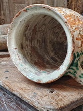 Load image into Gallery viewer, 19th Century French Jaspe Milk Jug – Rustic Pyrenean Pottery with Green Splatter Glaze