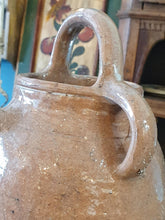 Load image into Gallery viewer, Antique 19th Century French Cruche with Rare Pink Glaze – Rustic South West France Pottery – Early Farmhouse Water Jar