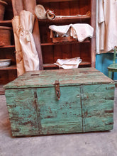 Load image into Gallery viewer, Antique Rustic painted Farmhouse Trunk