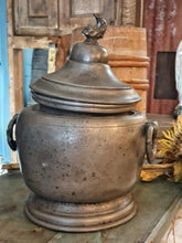 Load image into Gallery viewer, Rustic Antique French 19th Century Pewter Tureen With A Delightful Dolphin Finial.