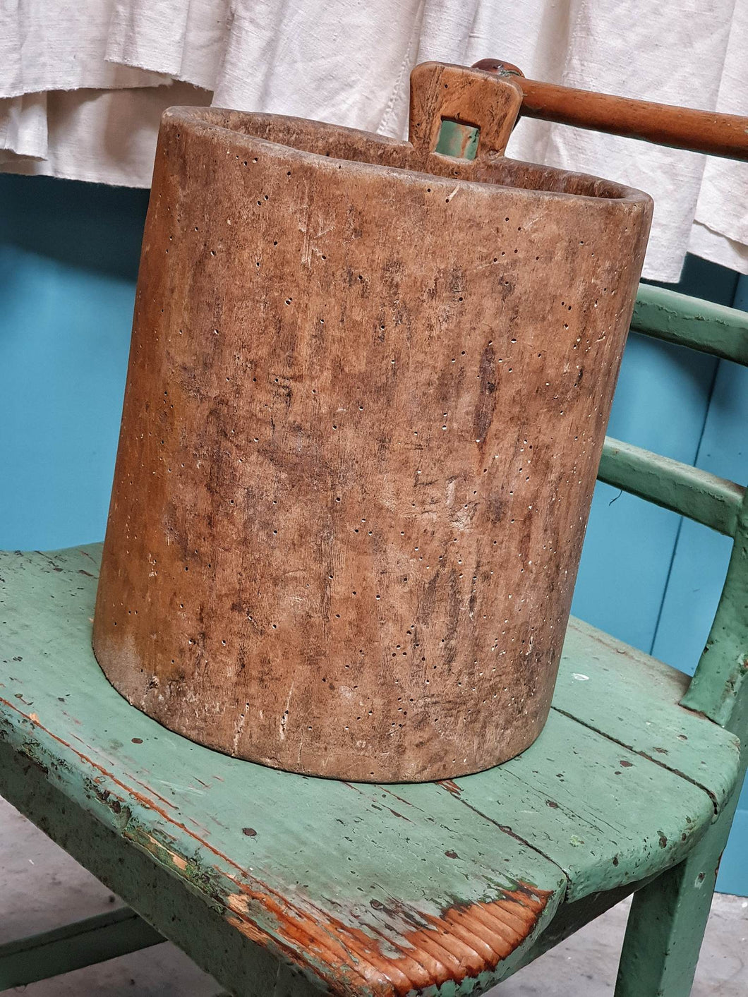 Antique Swedish Birch Grain Bucket