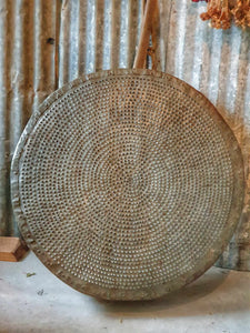 Large Antique Tuscan Grain Sieve - Authentic 19th-Century Farmhouse Decor