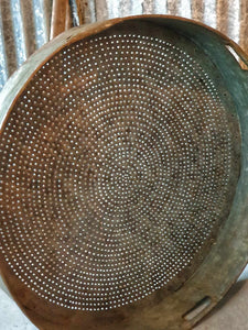 Large Antique Tuscan Grain Sieve - Authentic 19th-Century Farmhouse Decor