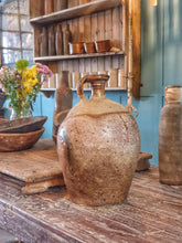Load image into Gallery viewer, Antique French Walnut Oil Jar – Primitive Country Terracotta Pot with Brown Dribble Glaze