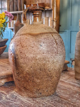 Load image into Gallery viewer, Antique French Walnut Oil Jar – Primitive Country Terracotta Pot with Brown Dribble Glaze