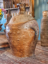 Load image into Gallery viewer, Antique French Walnut Oil Jar – Primitive Country Terracotta Pot with Brown Dribble Glaze