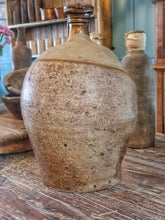 Load image into Gallery viewer, Antique French Walnut Oil Jar – Primitive Country Terracotta Pot with Brown Dribble Glaze