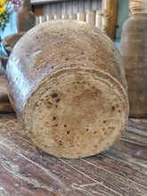 Load image into Gallery viewer, Antique French Walnut Oil Jar – Primitive Country Terracotta Pot with Brown Dribble Glaze