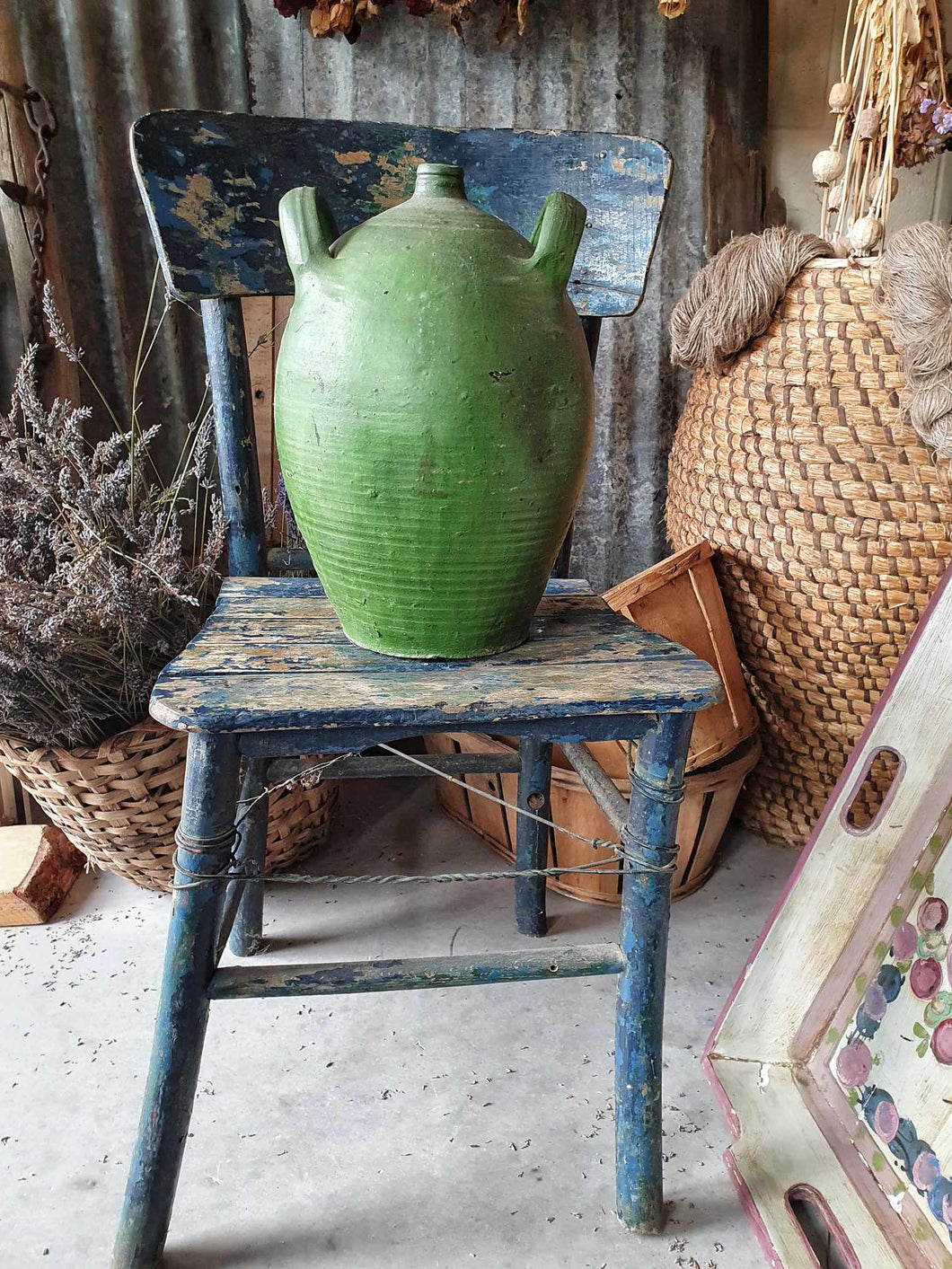 Antique French Walnut Oil Jar