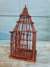 Load image into Gallery viewer,  Antique Indian Temple Candle Lantern bird cage rustic Lighting tea light rustic wedding lighting dusty gems interiors Nantwich