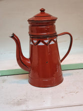 Load image into Gallery viewer, Vintage French Cafetiere Enamel Coffee Pot Rustic Farmhouse Glamping vintage french enamel country kitchen Fresh coffee morning coffee Antique french dusty gems interiors nantwich   