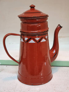 Vintage French Cafetiere Enamel Coffee Pot Rustic Farmhouse Glamping vintage french enamel country kitchen Fresh coffee morning coffee Antique french dusty gems interiors nantwich