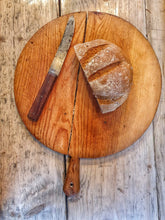 Load image into Gallery viewer, Antique French country chopping board bread board Charcuterie board for prooving sourdough Farmhouse table fresh baked bread cottage kitchen charm for your rustic home super serving board  cheese board dusty gems interiors nantwich  