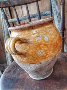French Country rustic mustard glazed  Confit Pot Confit Jar Cruche Graisse Terracotta van gogh sunflowers Dusty Gems Interiors Nantwich