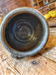 Antique French Confit Pot With Orange Peel Glaze