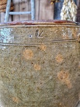 Load image into Gallery viewer, French Rustic Confit Pot French country Ceramic Glazed Pot Antique French great for country kitchen dusty gems interiors nantwich