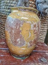 Load image into Gallery viewer, Antique French Country Confit Pot Storage Jar Farmhouse Kitchen Rustic French interior lavender and Bee hive primitive kitchen cottage core Dusty Gems Interiors Nantwich