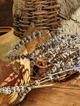 Load image into Gallery viewer, Antique French Country Confit Pot Storage Jar Farmhouse Kitchen Rustic French interior lavender and Bee hive primitive kitchen cottage core Dusty Gems Interiors Nantwich 
