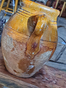 antique French Rustic Confit Pot Storage Jar Farmhouse French country Pottery rustic primitive country kitchen french cooking dusty gems antique interiors nantwich